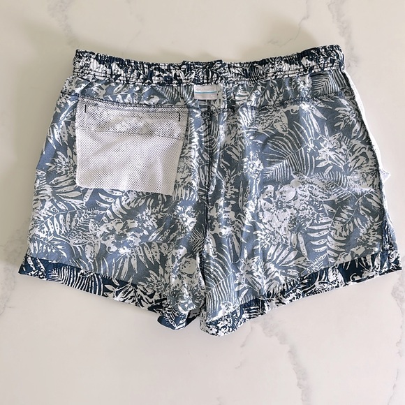 Men's Columbia PFG 5" Inseam Elastic Swim Trunks Blue White Floral Hawaiian XXL - Picture 10 of 11
